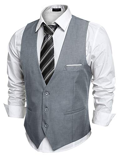 COOFANDY Men's Formal Suit Vest Slim Fit Casual Business Dress Waistcoat Vest