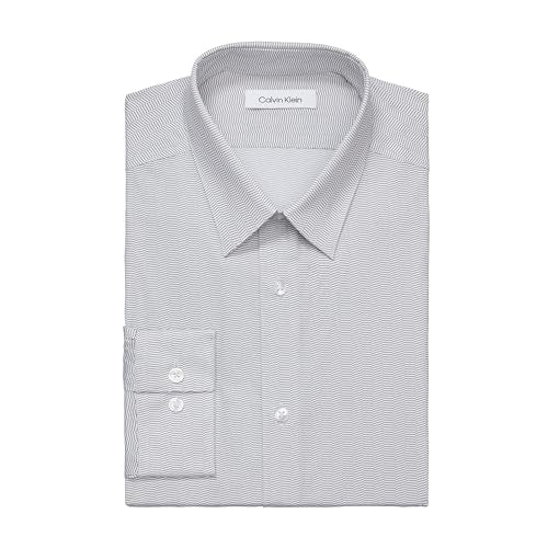 Calvin Klein Men's Non Iron Regular Fit Herringbone French Cuff Dress Shirt