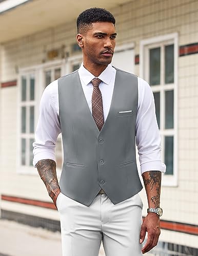 COOFANDY Men's Formal Suit Vest Slim Fit Casual Business Dress Waistcoat Vest