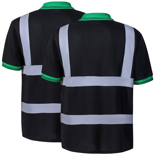 ProtectX High Visibility Short Sleeve Reflective Safety T-Shirt, Men's Heavy Duty Breathable Hi Vis Shirts, Class 2 Type R