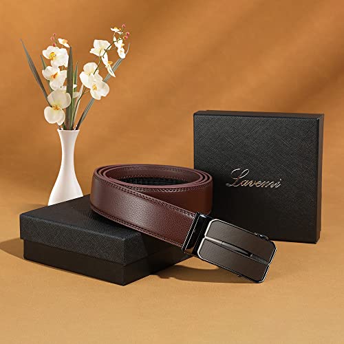 Lavemi Men's Real Leather Ratchet Dress Casual Belt, Cut to Exact Fit,Elegant Gift Box