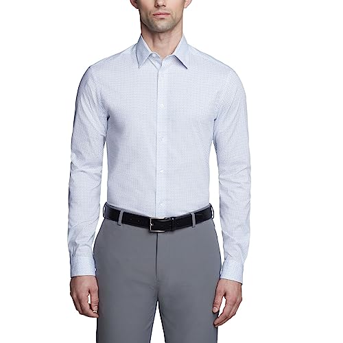 Calvin Klein Men's Non Iron Regular Fit Herringbone French Cuff Dress Shirt