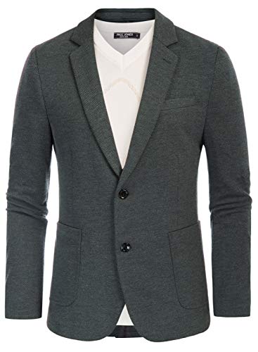 PJ PAUL JONES Men's Casual Knit Blazer Suit Jackets Two Button Lightweight Unlined Sport Coat