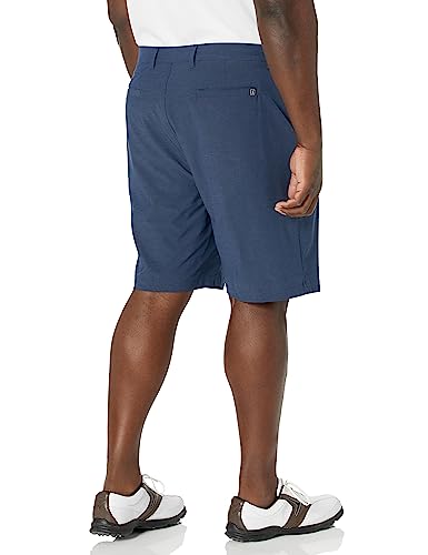 PGA TOUR Men’s 9” Flat Front Horizontal Textured Golf Shorts, 4-Way Stretch, Moisture-Wicking, Sun Protection