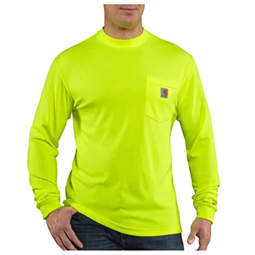 Carhartt Men's High-Visibility Force Relaxed Fit Lightweight Color Enhanced Long-Sleeve Pocket T-Shirt