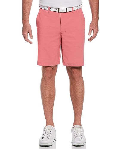 PGA TOUR Men’s 9” Flat Front Horizontal Textured Golf Shorts, 4-Way Stretch, Moisture-Wicking, Sun Protection