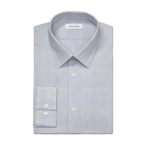 Calvin Klein Men's Non Iron Regular Fit Herringbone French Cuff Dress Shirt