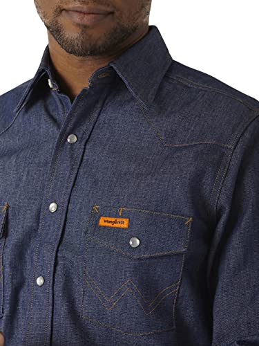 Wrangler Mens Riggs Workwear Flame Resistant Western Long Sleeve Two Pocket Snap Shirt