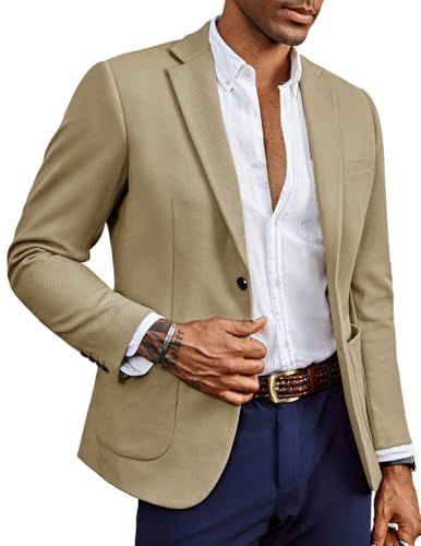 Mens Casual Sport Coats Two Button Suit Jacket with Pockets Lightweight Sport Coat Blazer