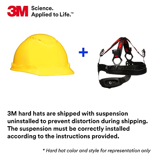 3M Hard Hat SecureFit H-701SFV-UV, White, Vented Cap Style Safety Helmet with Uvicator Sensor, 4-Point Pressure Diffusion Ratchet Suspension, ANSI Z87.1