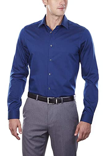 Calvin Klein Men's Dress Shirt Slim Fit Non-iron Herringbone