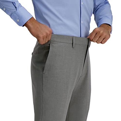 HAGGAR Mens 4 Way Stretch Slim Fit Flat Front Dress Pant