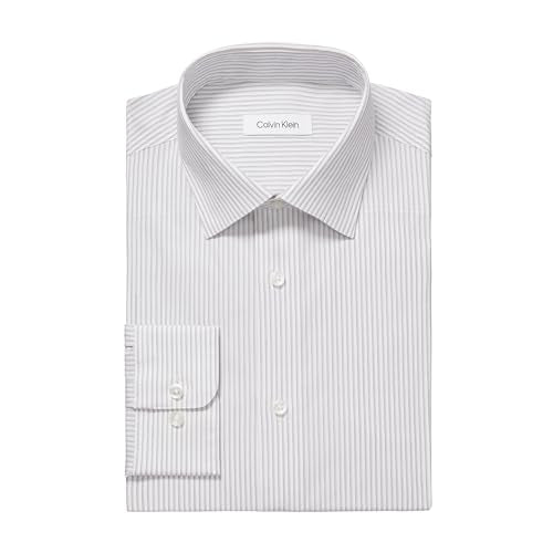 Calvin Klein Men's Non Iron Regular Fit Herringbone French Cuff Dress Shirt