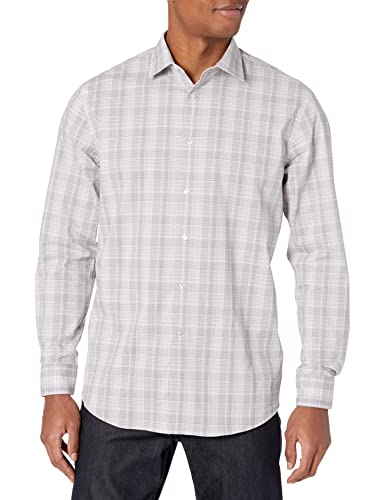 Calvin Klein Men's Non Iron Regular Fit Herringbone French Cuff Dress Shirt