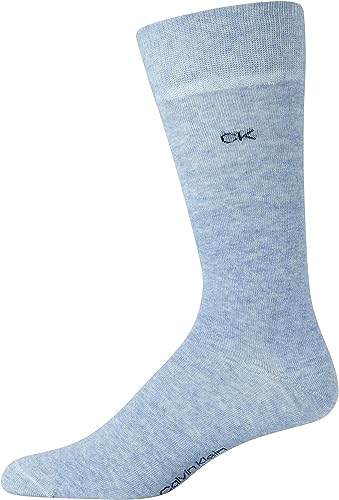 Calvin Klein Men's Dress Socks - Lightweight Cotton Blend Crew Socks (8 Pairs)