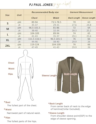 PJ PAUL JONES Men's Casual Blazer Sport Coats Two Button Stretch Suit Jackets