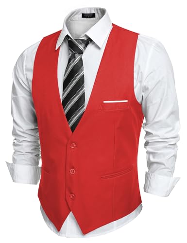 COOFANDY Men's Formal Suit Vest Slim Fit Casual Business Dress Waistcoat Vest