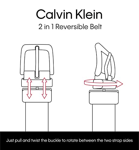 Calvin Klein Men's Two-in-One Reversible Rotative Buckle Casual Dress Belt