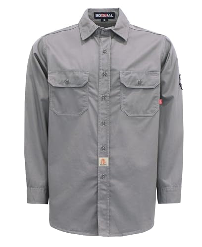 BOCOMAL FR Shirts 6.25oz Lightweight Welding Shirts Flame Resistant Men's Fire Retardant Shirt