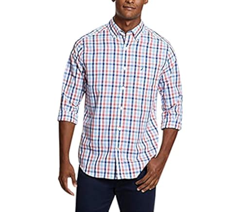 Nautica Men's Wrinkle Resistant Long Sleeve Button Front Shirt