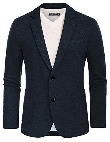 PJ PAUL JONES Men's Casual Knit Blazer Suit Jackets Two Button Lightweight Unlined Sport Coat