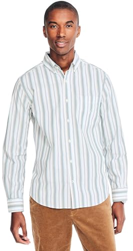 Nautica Men's Wrinkle Resistant Long Sleeve Button Front Shirt