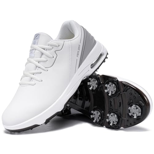 FENLERN Men's Golf Shoes Spiked Waterproof Comfortable Air Cushion F006