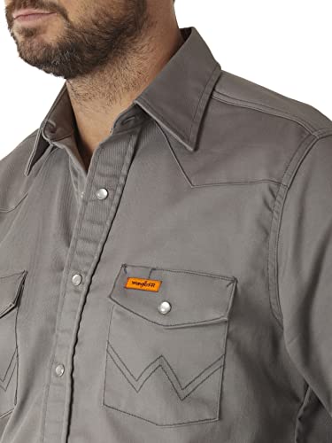 Wrangler Mens Riggs Workwear Flame Resistant Western Long Sleeve Two Pocket Snap Shirt