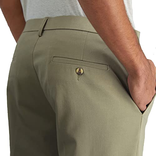 Haggar Men's Iron Free Premium Khaki Straight Fit Flat Front Flex Waistband Casual Pant