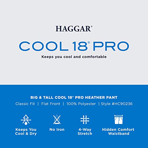 HAGGAR Mens Cool 18 Pro Classic Fit Flat Front Casual Pant Regular and Big & Tall Sizes