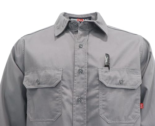 BOCOMAL FR Shirts 6.25oz Lightweight Welding Shirts Flame Resistant Men's Fire Retardant Shirt