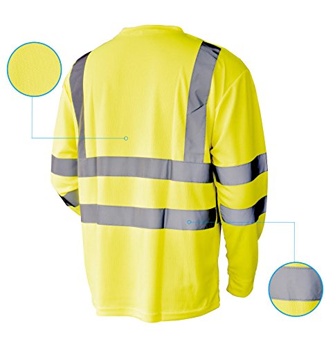 L&M® Hi Vis T Shirt ANSI Class 3 Reflective Safety Lime Orange Short Long Sleeve HIGH Visibility