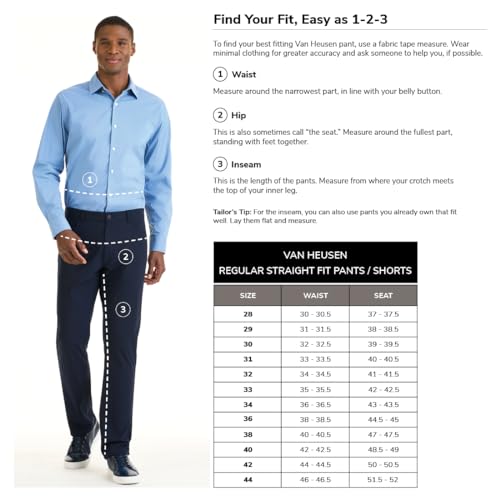 Van Heusen Men's Flex Flat Front Straight Fit Pant