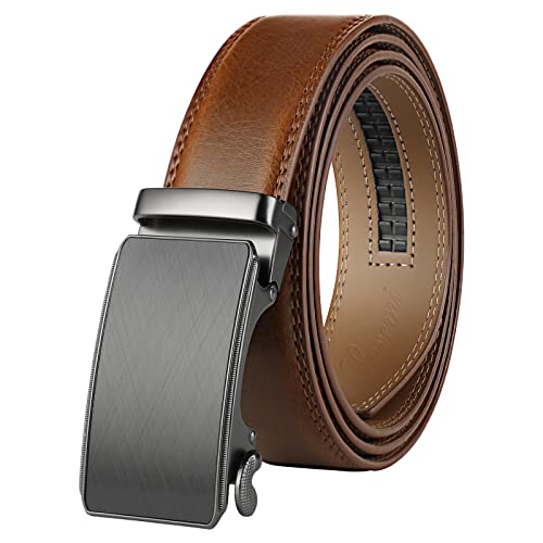 Lavemi Men's Real Leather Ratchet Dress Casual Belt, Cut to Exact Fit,Elegant Gift Box