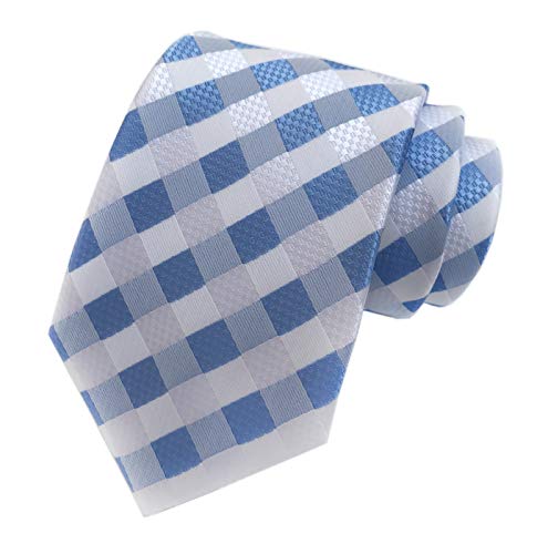 Kihatwin Men's Gingham Check Stripe Ties Pattern Business Formal Designer Neckties 3.15"