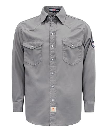 BOCOMAL FR Shirts 6.25oz Lightweight Welding Shirts Flame Resistant Men's Fire Retardant Shirt