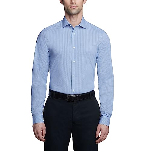 Calvin Klein Men's Non Iron Regular Fit Herringbone French Cuff Dress Shirt