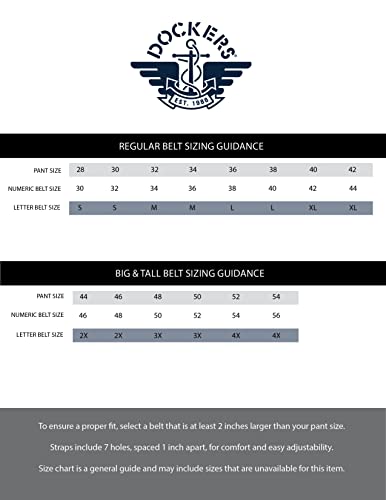 Dockers Men's Everyday Casual Belt with Classic Harness Buckle (Regular and Big & Tall Sizing)