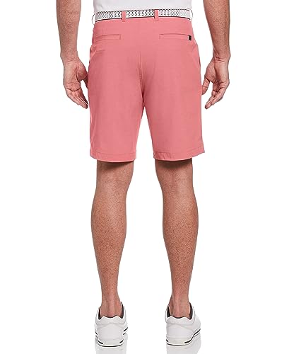 PGA TOUR Men’s 9” Flat Front Horizontal Textured Golf Shorts, 4-Way Stretch, Moisture-Wicking, Sun Protection