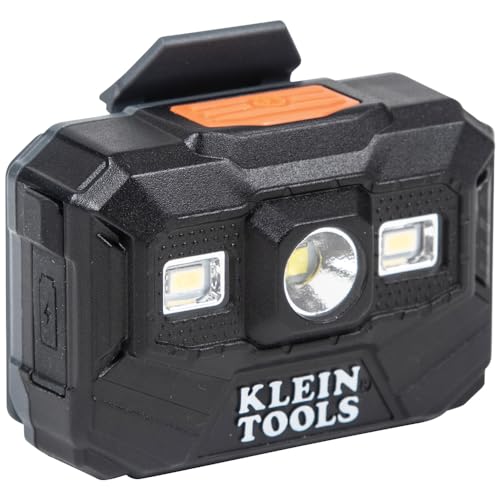 Klein Tools 60347 Hard Hat, Vented Full Brim, Class C, Premium KARBN Pattern, Rechargeable Lamp, Padded Sweat-Wicking Sweatband, Top Pad