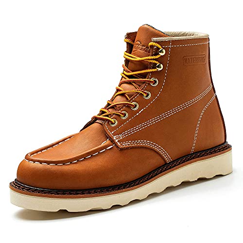 Work Boots for Men - 6 Inch Wedge Soft Toe Mens Work Boots, Waterproof Construction Work Shoes