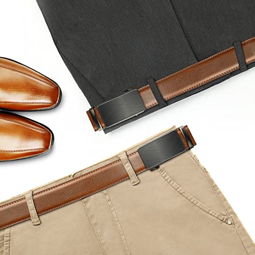 Lavemi Men's Real Leather Ratchet Dress Casual Belt, Cut to Exact Fit,Elegant Gift Box