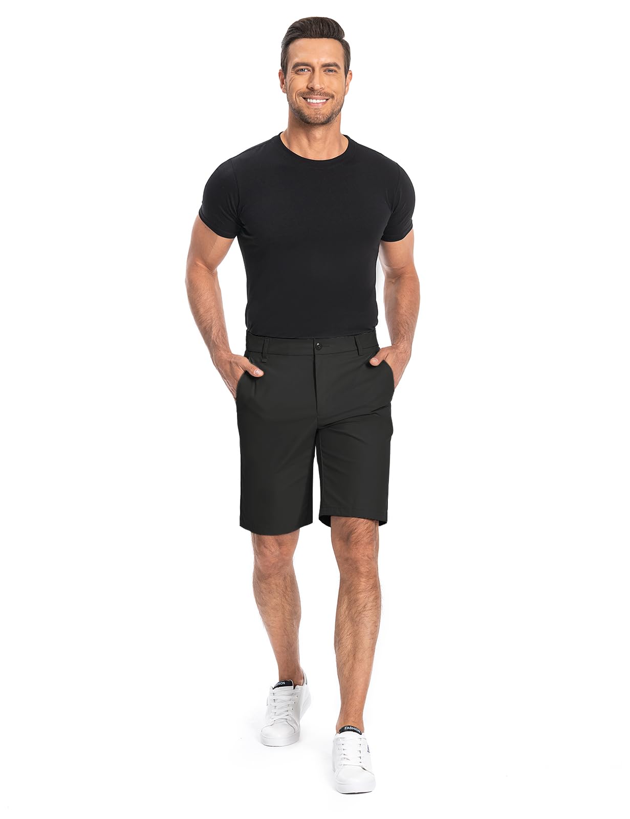 Men's Golf Shorts 7" 10" Dress Casual Shorts Quick Dry Stretch Anti-Wrinkle Work Hybrid Chino Shorts with 4 Pockets