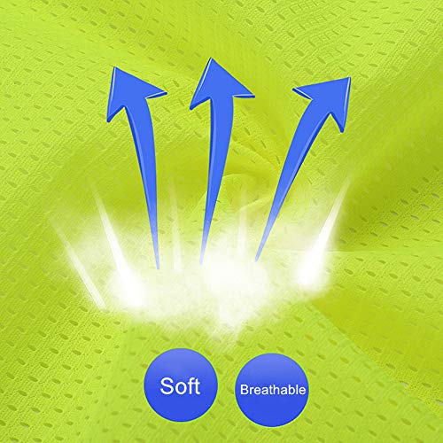 XIAKE Multiple Pockets Class 2 High Visibility Reflective Safety Vest Men Women Work Construction Vest Meets ANSI Standards