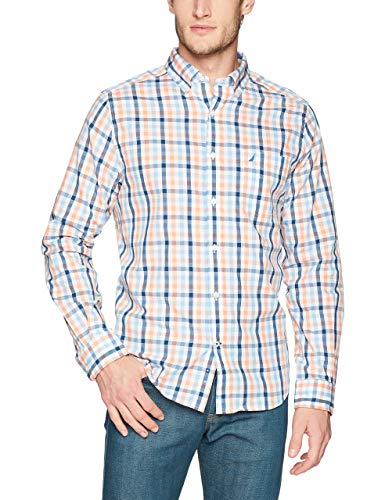 Nautica Men's Wrinkle Resistant Long Sleeve Button Front Shirt