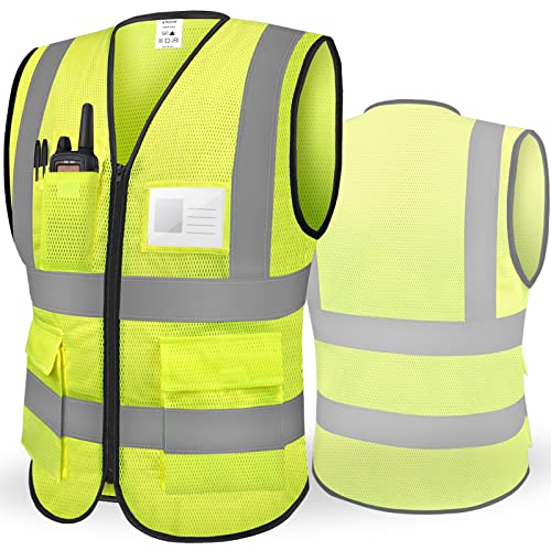 TICONN Reflective Safety Vest High Visibility Class II Mesh Vest for Women & Men Meets ANSI Standards