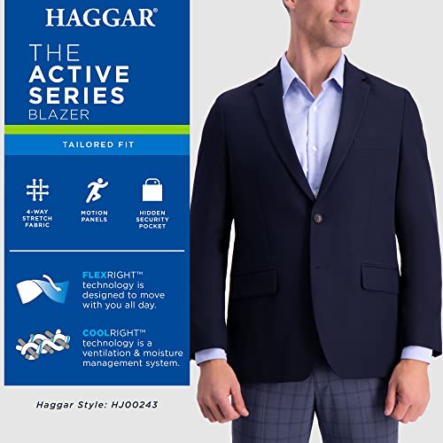 Haggar Men's The Active Series Classic Fit Gabardine Blazer (Regular and Big and Tall Sizes)