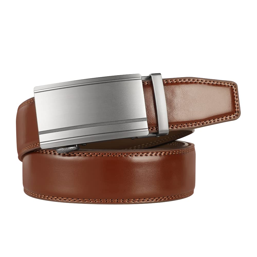 Lavemi Men's Real Leather Ratchet Dress Casual Belt, Cut to Exact Fit,Elegant Gift Box