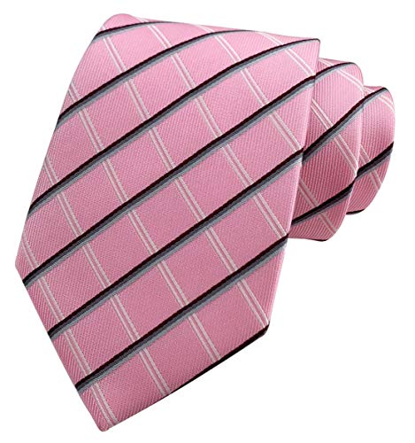 Kihatwin Men's Gingham Check Stripe Ties Pattern Business Formal Designer Neckties 3.15"