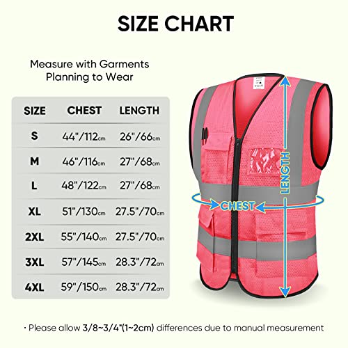 TICONN Reflective Safety Vest High Visibility Class II Mesh Vest for Women & Men Meets ANSI Standards